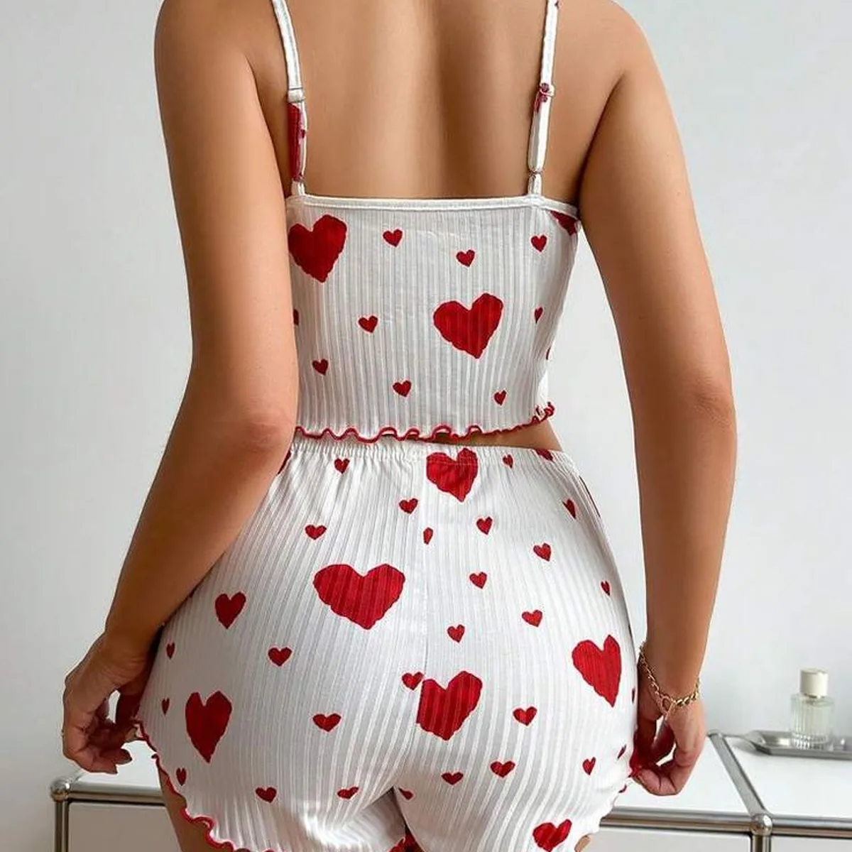 Women’s Cotton Pajama Set – Trunk Top & Shorts (Large & XL)