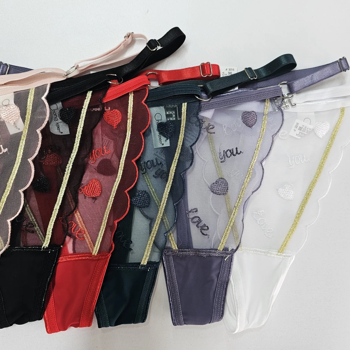 Adjustable Lace Thong Panty Set