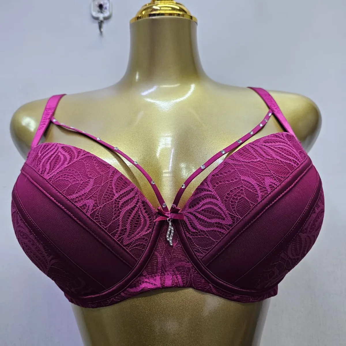 38D Strappy Mesh Cup Bra