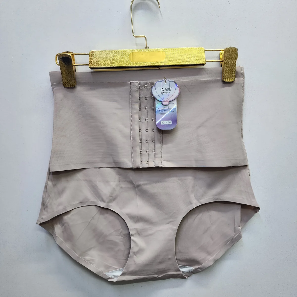 Silk High Waist Tummy Control Panties – Adjustable Front Hooks (Size 12–18)