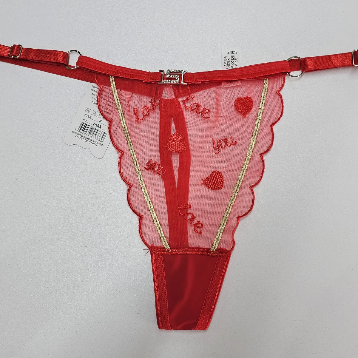 Adjustable Lace Thong Panty Set