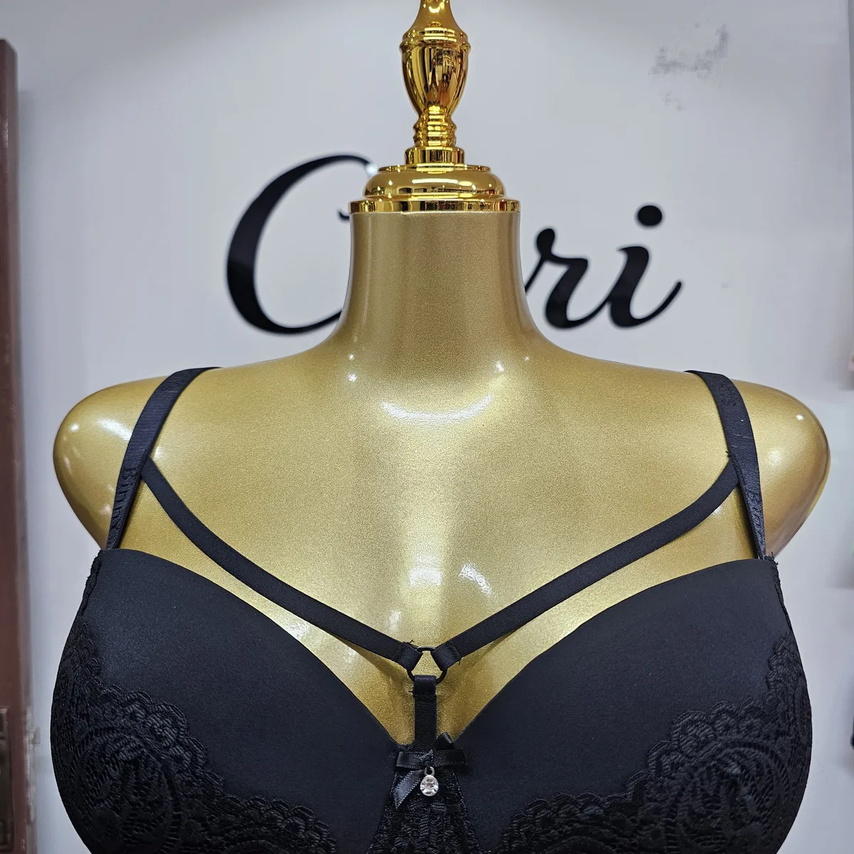 40D Strappy Lace Detail Bra for Women