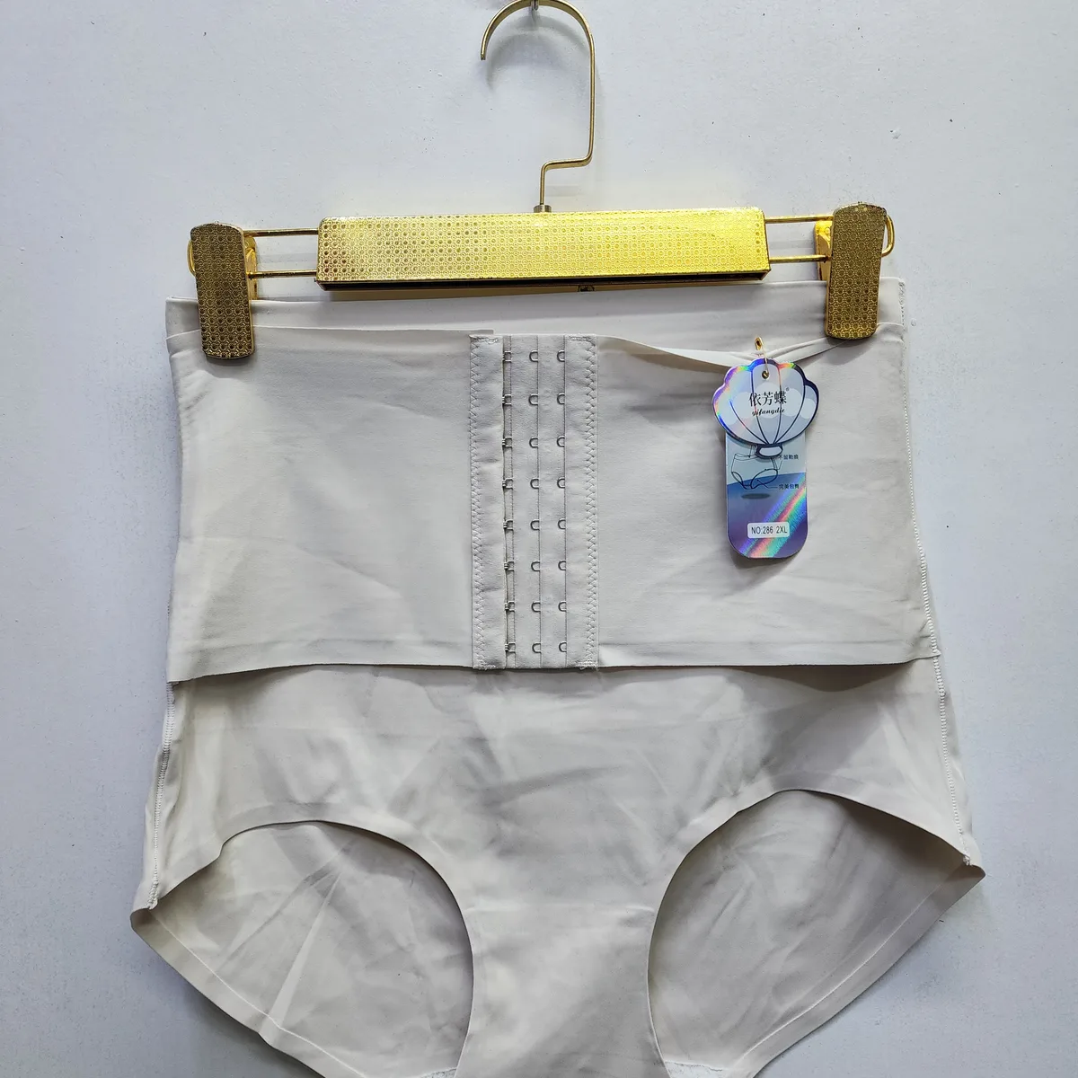 Silk High Waist Tummy Control Panties – Adjustable Front Hooks (Size 12–18)