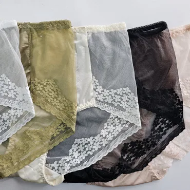 Mid High-Waist Soft Lace Mesh Panty