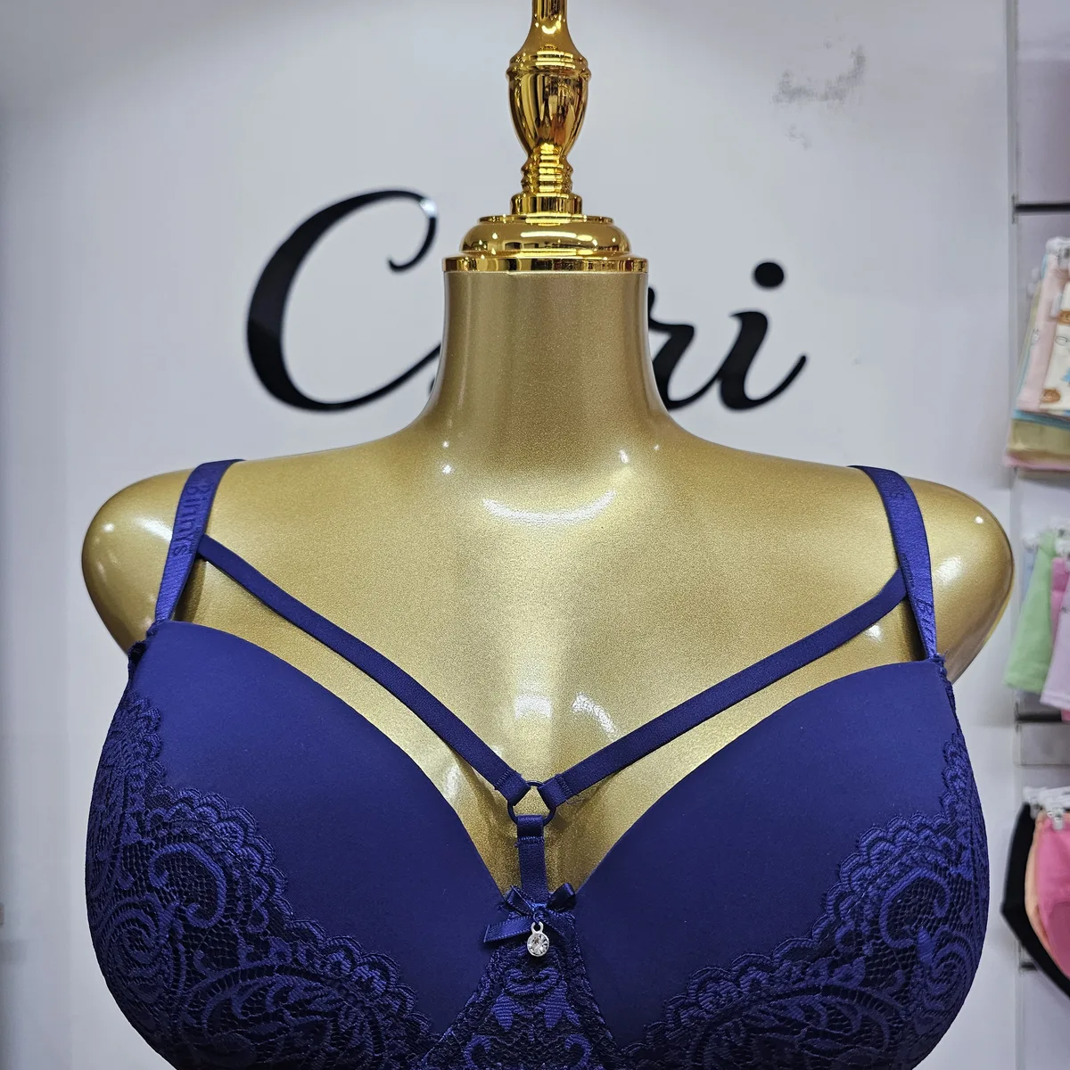 40D Strappy Lace Detail Bra for Women