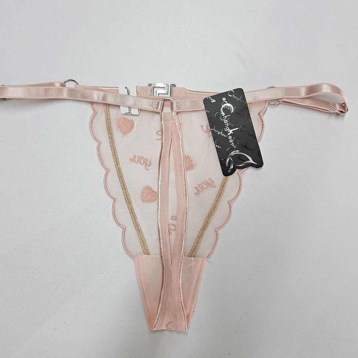 Adjustable Lace Thong Panty Set