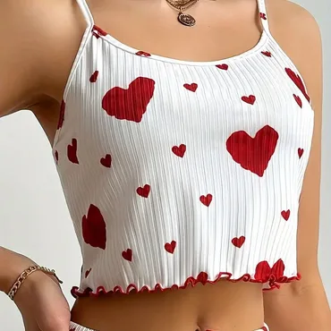 Women’s Cotton Pajama Set – Trunk Top & Shorts (Large & XL)