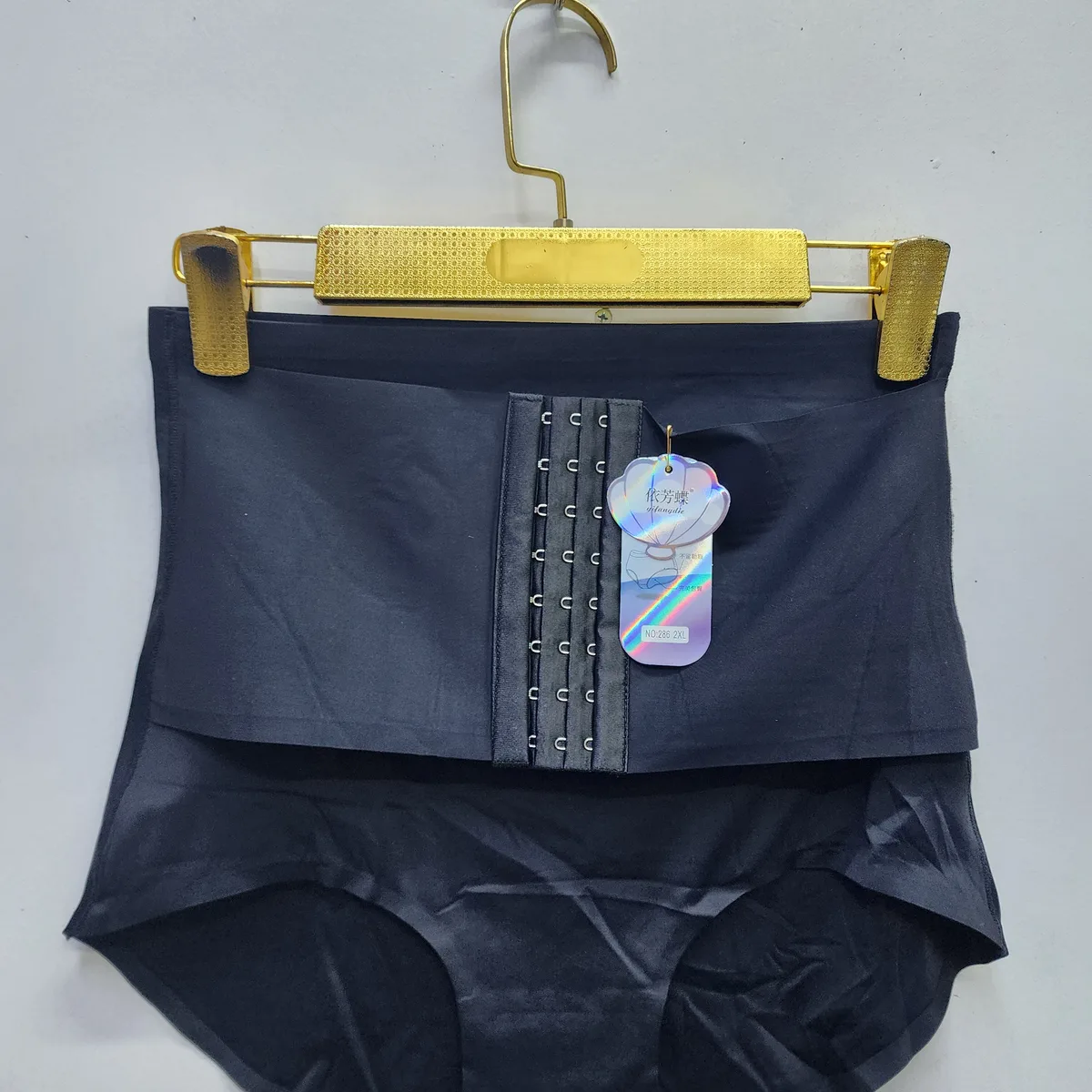 Silk High Waist Tummy Control Panties – Adjustable Front Hooks (Size 12–18)