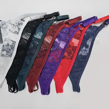Adjustable Lace Thong Panty Set