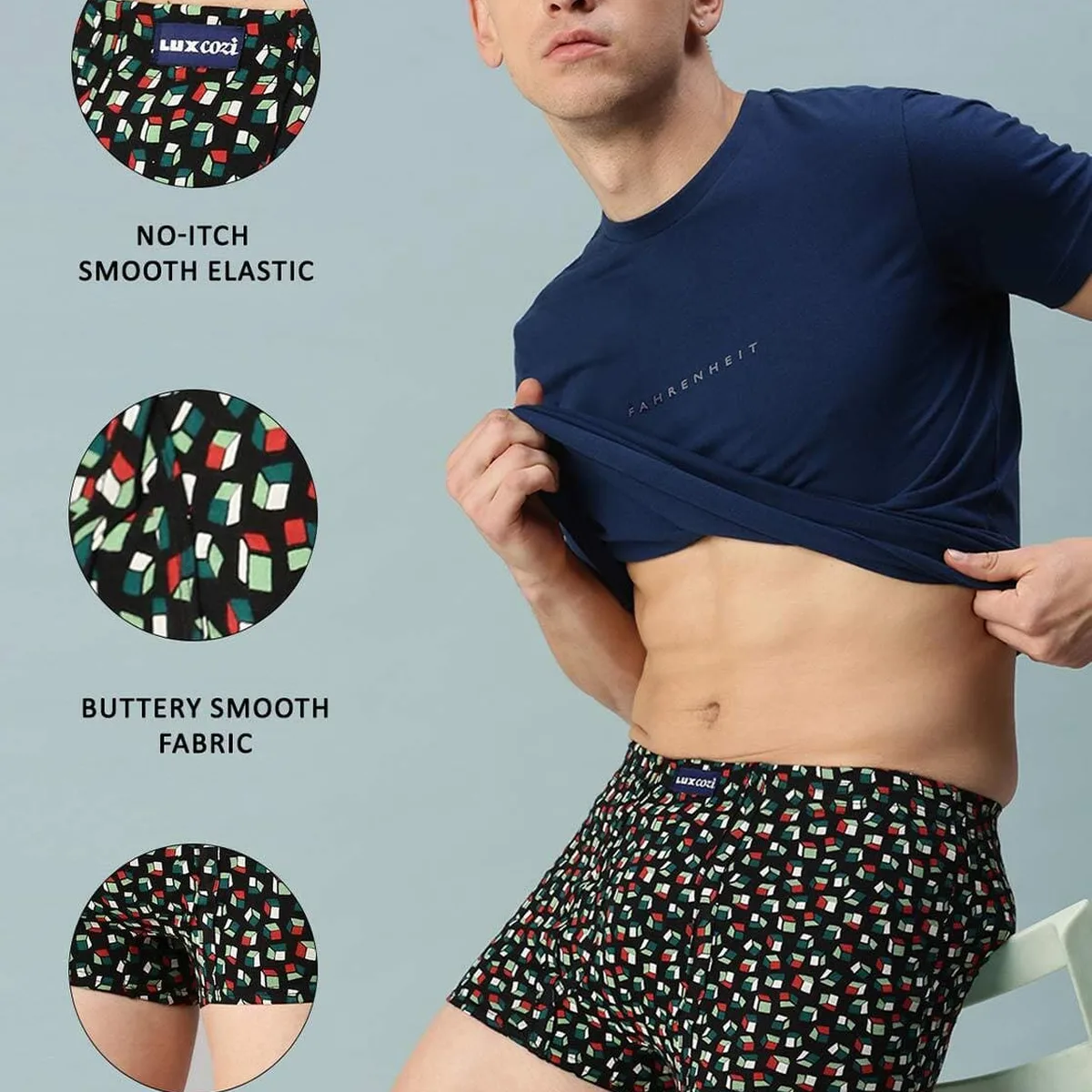 Men’s Soft Cotton Designer Boxers – Hidden Pocket Detail