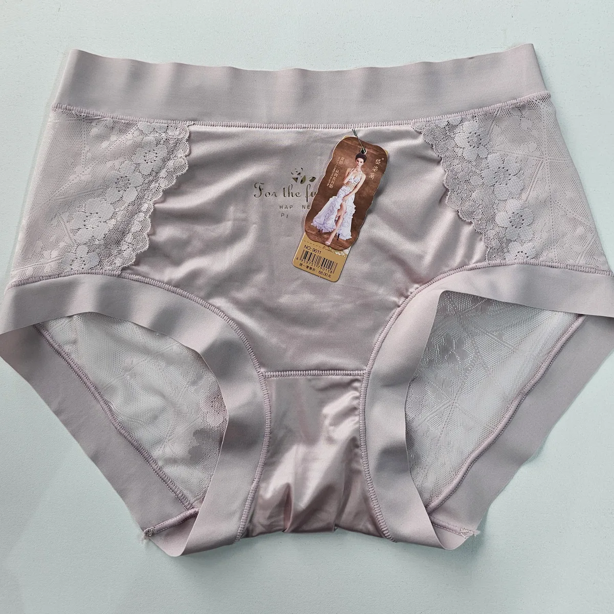 Mid High-Waist Lace Side Brief Panty – Sage Green