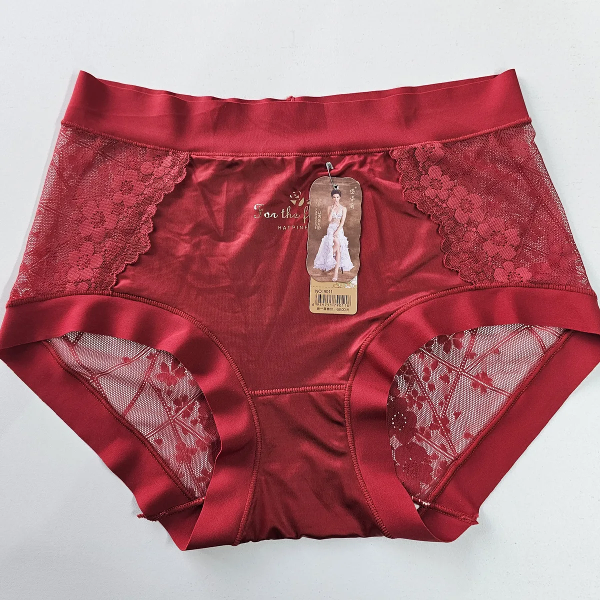 Mid High-Waist Lace Side Brief Panty – Sage Green